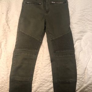 Army green Moto pants